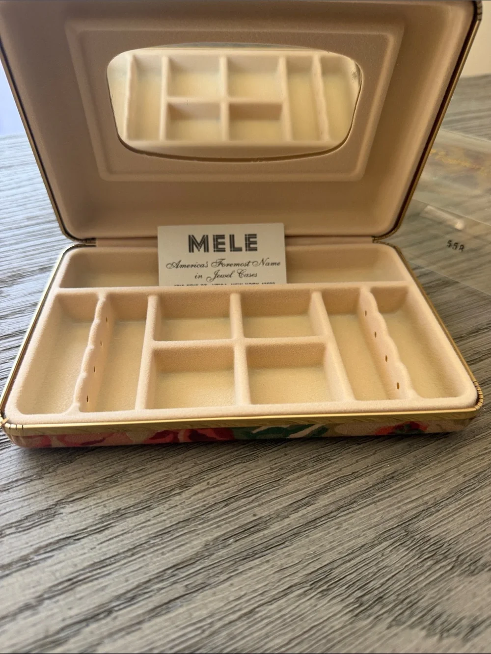 Vintage MELE Floral Jewelry Case - Multicolor Floral Design - 1960